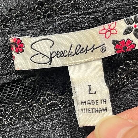 Romantic Gothic Black Lace top sz L Sheer coquette Scalloped Elegant Whimsigoth - Picture 8 of 12